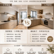 一字型廚房與L型廚房比較，分析空間利用、收納容量與料理動線差異